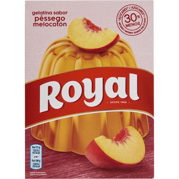 Gelatina de Pêssego -30% Açúcar embalagem 114 g