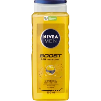 Nivea Men Gel de Banho Boost embalagem 500 ml