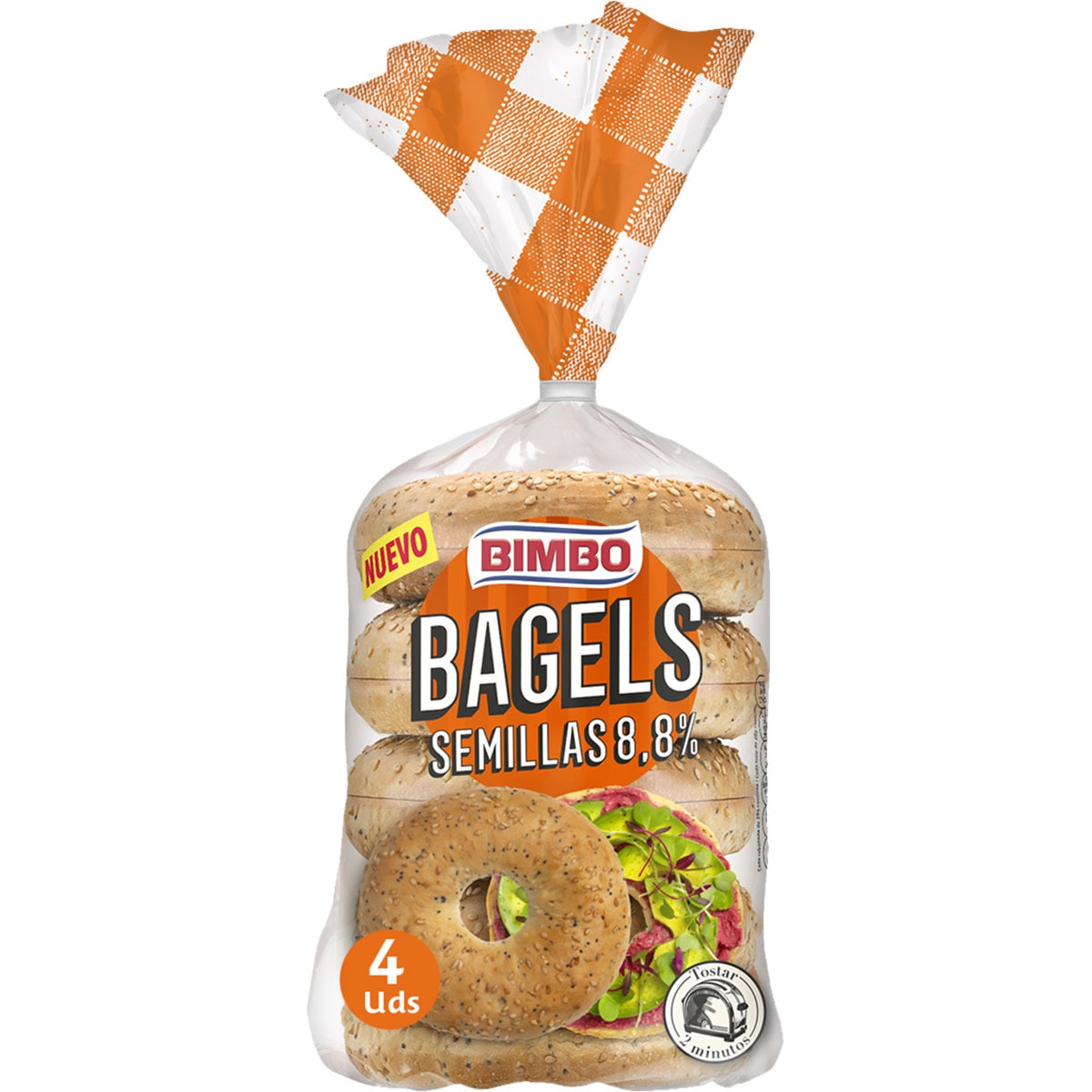 Comprar Bagels de semillas 4 unidades bolsa 300 g · BIMBO