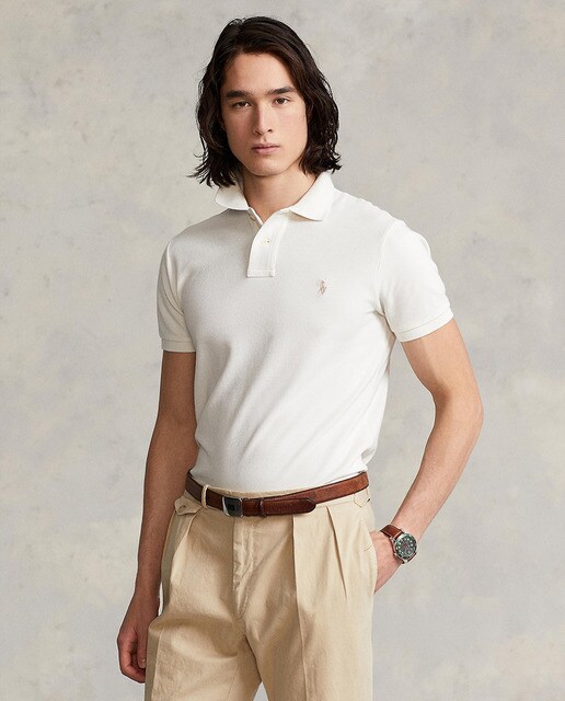 Men's regular-fit cream short sleeve 