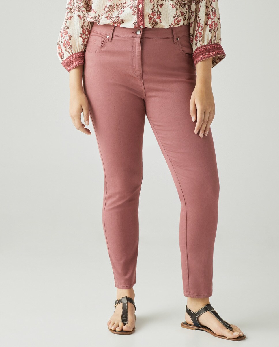 Calças Semi Skinny Push-Up Grená-2