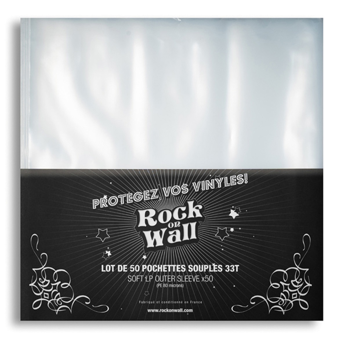 Rock On Wallar00259 funda blanda lp paquete de 50 lote exteriores para