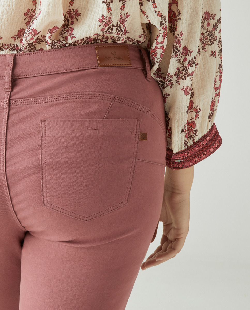 Calças Semi Skinny Push-Up Grená-6