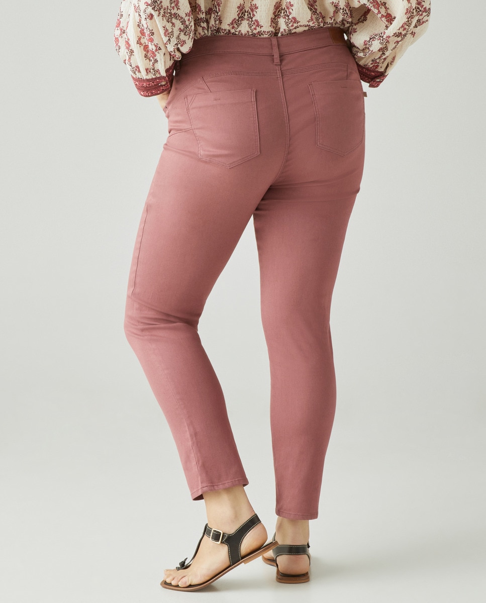 Calças Semi Skinny Push-Up Grená-3