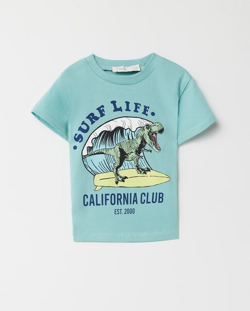 Baby boys' surf dinosaur T-shirt 