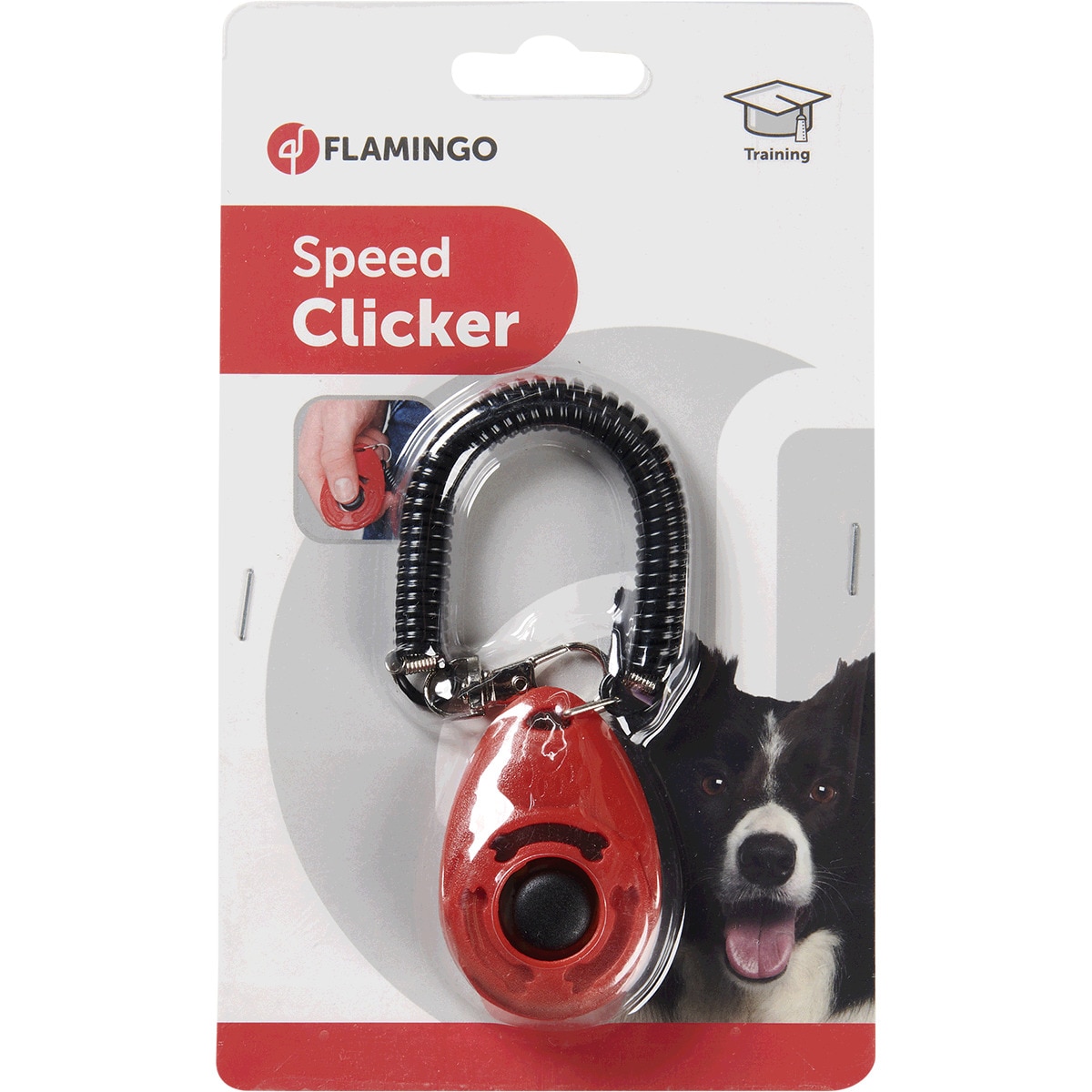Flamingo Clicker Da Dito Con Cavo A Spirale - Pulsante Con Elastico Per Polso O Zaino, Design Pratico