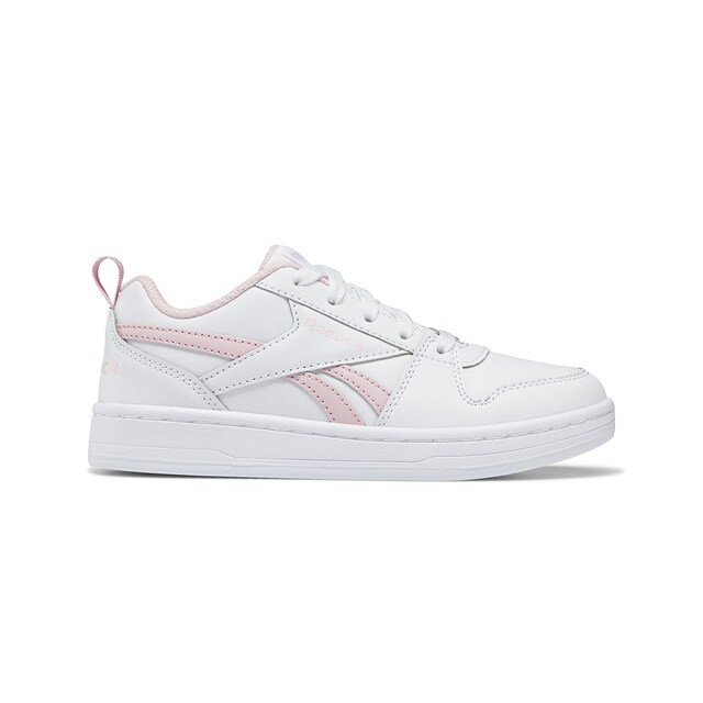 Girls' white low-top trainers with light pink detail