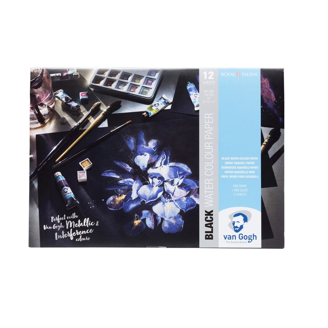Papel para acuarela 360gr A4 Van Gogh negro
