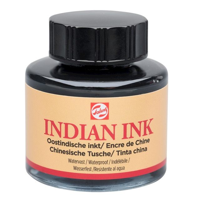 Bote tinta china 30ml Talens negra.