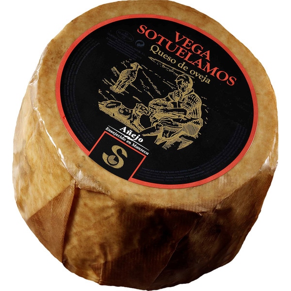 VEGA SOTUELAMOS queso añejo de oveja mini Gran Reserva envejecido en manteca pieza 1 kg elaborado con leche pasteurizada