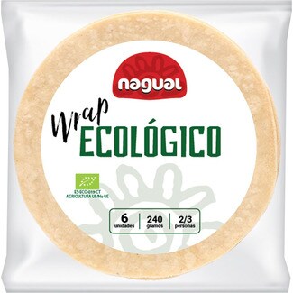 NAGUAL wraps ecológicos sin gluten y sin lactosa 4 unidades bolsa 240 g