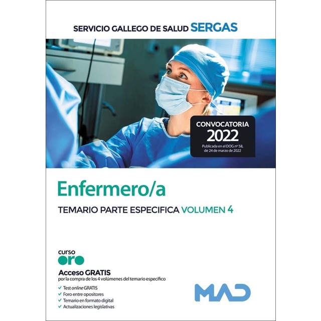 Enfermero/a del servicio gallego de salud. Temario parte especifica volumen 4 (Tapa blanda)