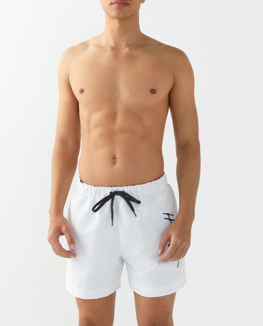 plain white swim trunks