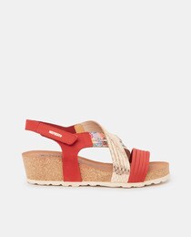 Women's nubuck leather wedge sandals 