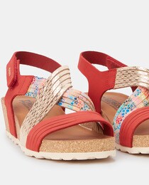 Women's nubuck leather wedge sandals 