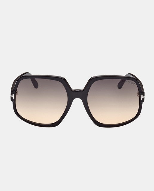 Gafas de sol de mujer geométricas de acetato en negro