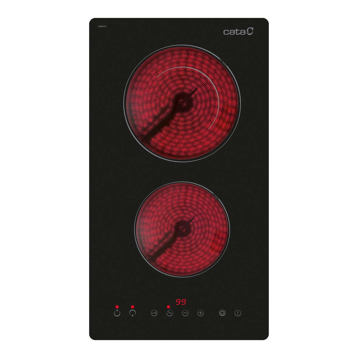 Cata – Placa modular vitrocerámica Cata 2 zonas de cocción High Light – TD 3002 BK.