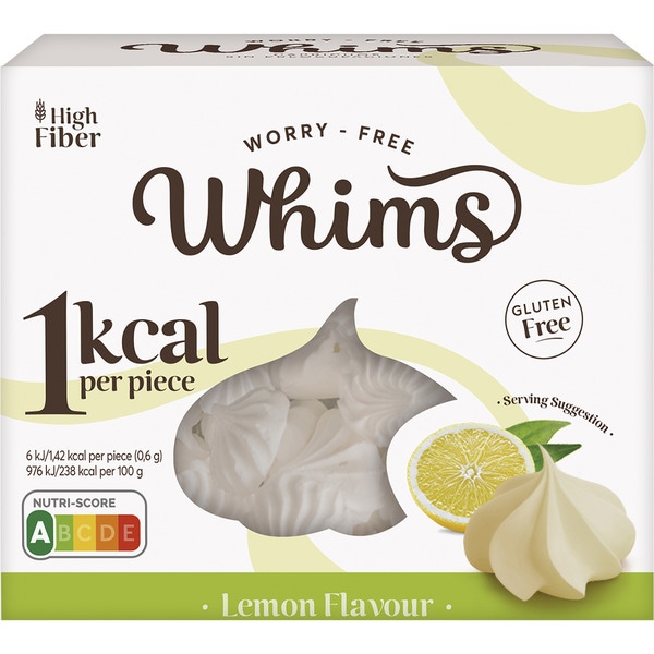 WHIMS snacks de merengue sabor limón sin gluten estuche 20 g