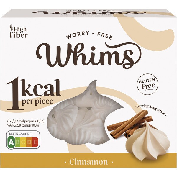 WHIMS snacks de merengue sabor canela sin gluten estuche 20 g