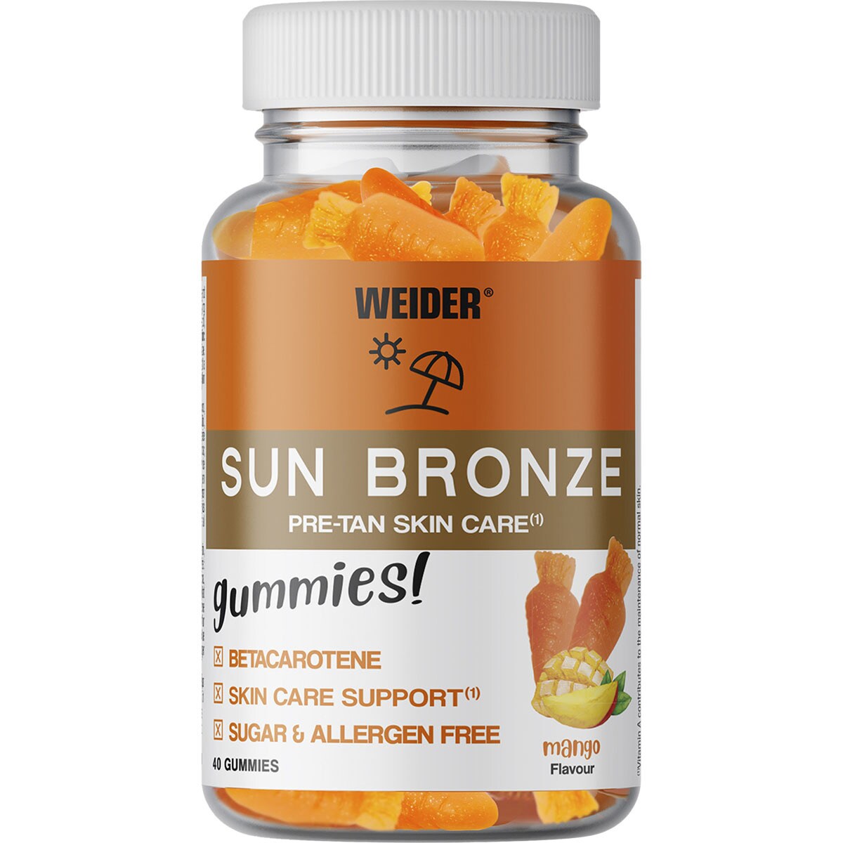 Gummies! Sun Bronze mango flavour with betacarotene can 40 units