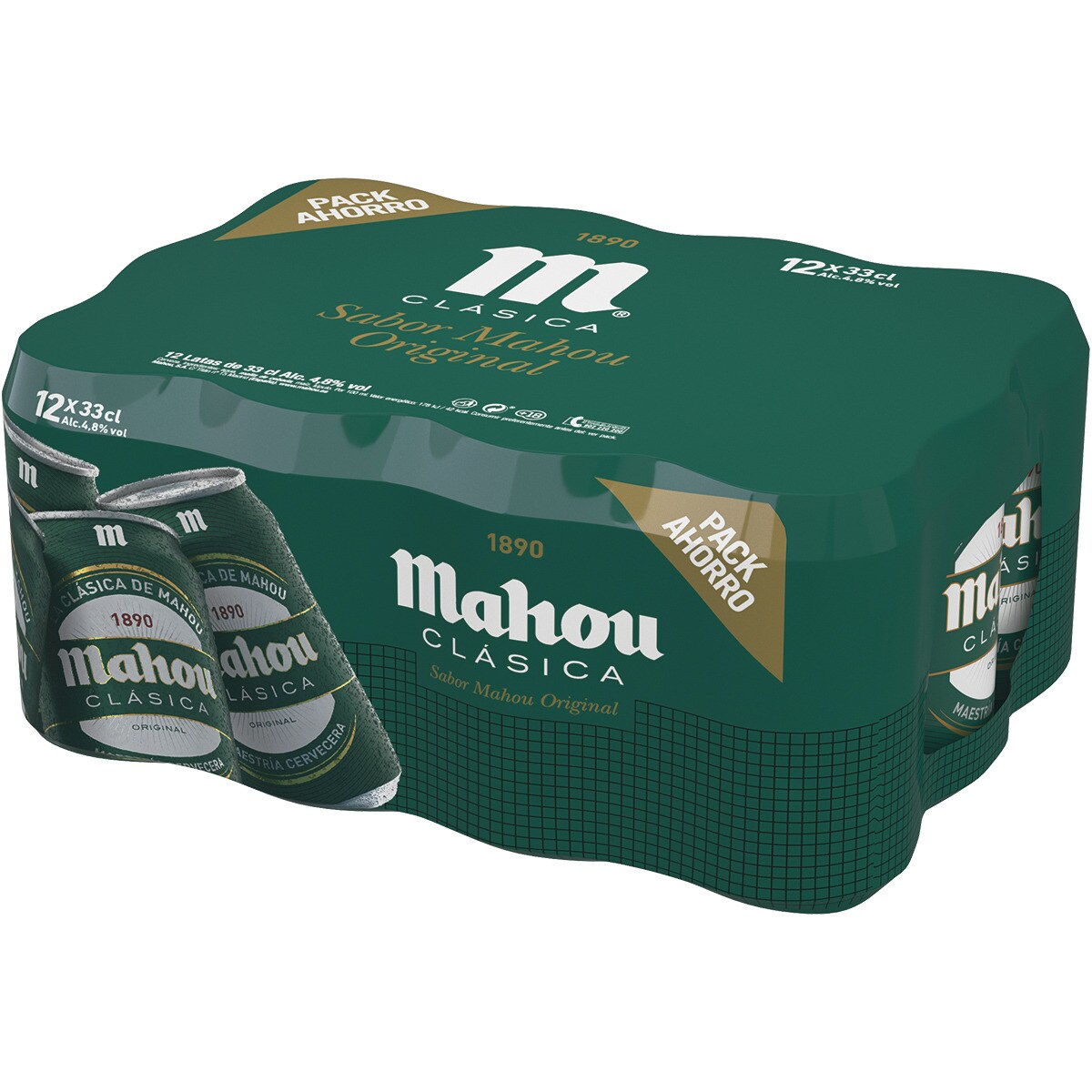 Cerveza Rubia Original Pack Latas Cl Mahou Clasica