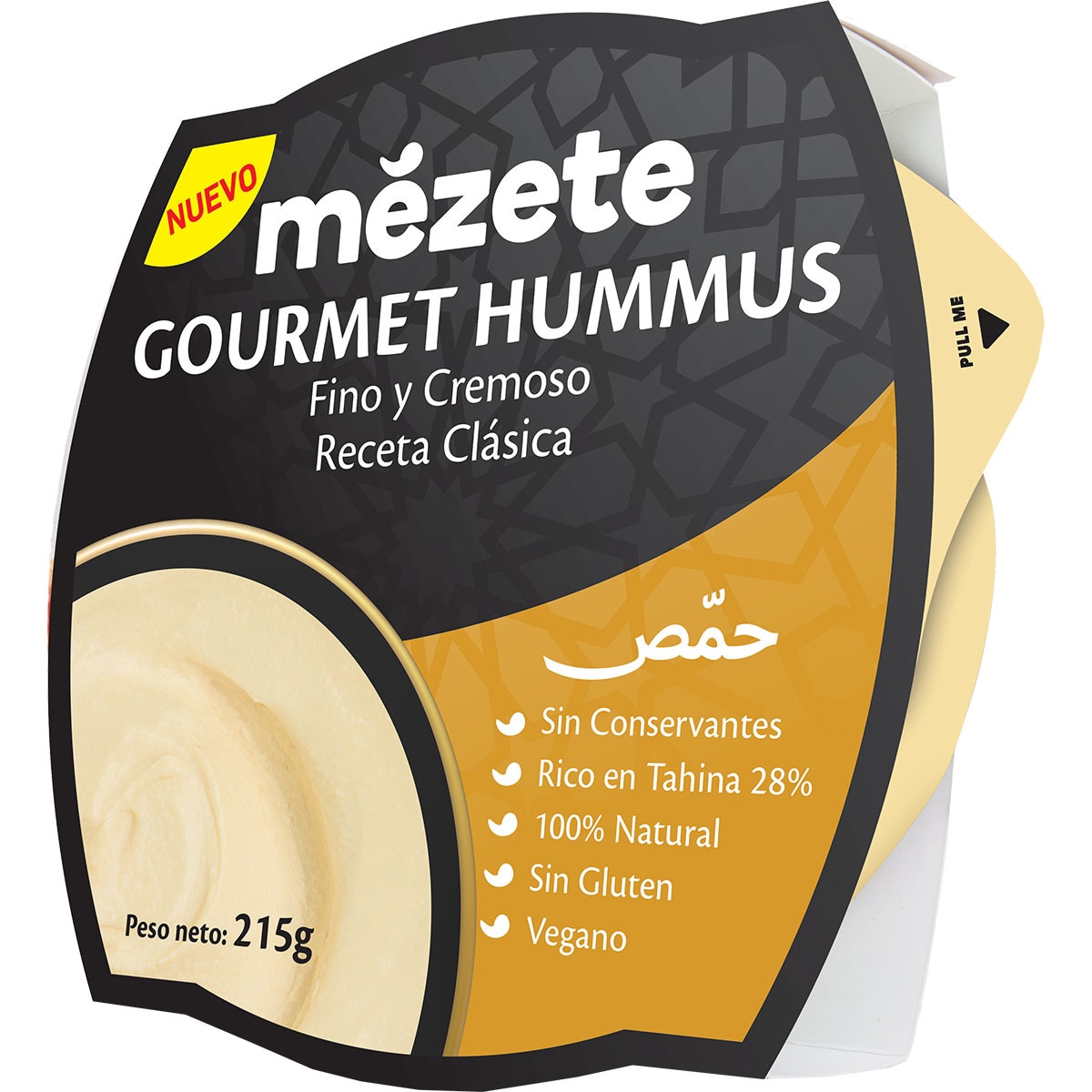 Hummus gourmet fino y cremoso sin gluten bol 215 g · MEZETE