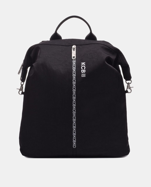 Large black nylon backpack with front pocket · Women's fashion · El Corte Inglés