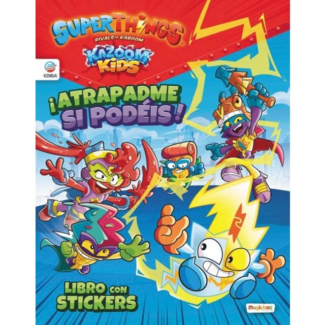 Libro de Stickers Superthings Kazoom Kids - España - ¡Atrapadme si podéis! (Tapa blanda)