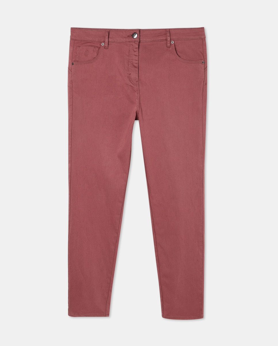 Calças Semi Skinny Push-Up Grená-4