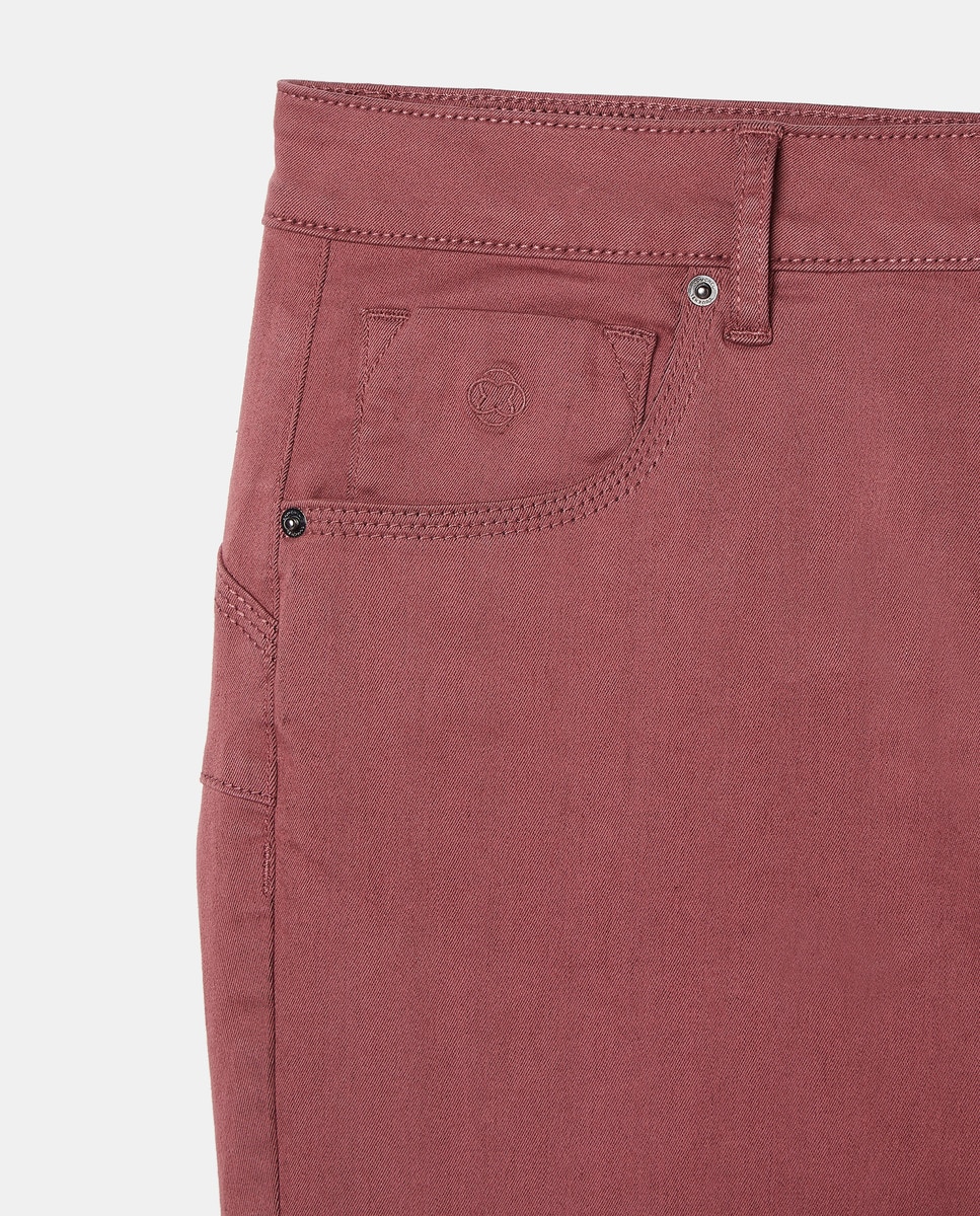 Calças Semi Skinny Push-Up Grená-5