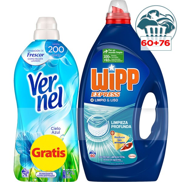 Clean & Smooth liquid washing machine detergent gel bottle 60 dose