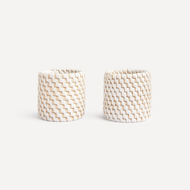 Set of 2 El Corte Inglés Sauce white rattan napkin holders · Home · El