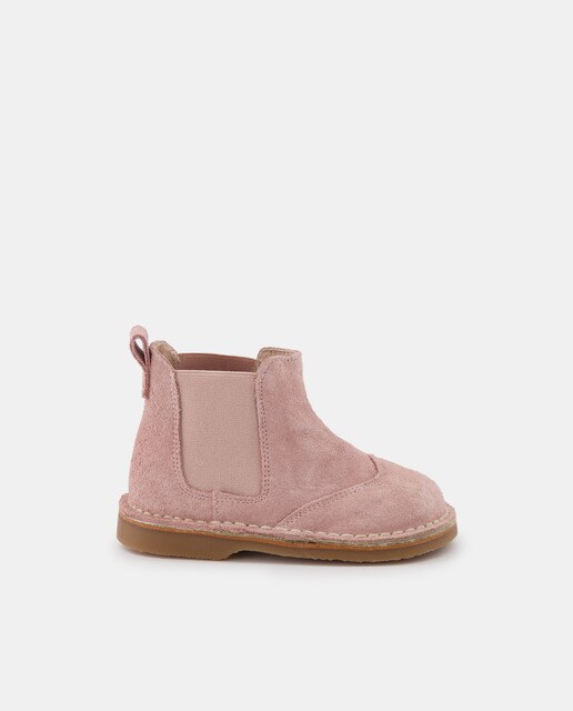 Baby girls' pink suede leather Chelsea boots · Children's fashion · El ...