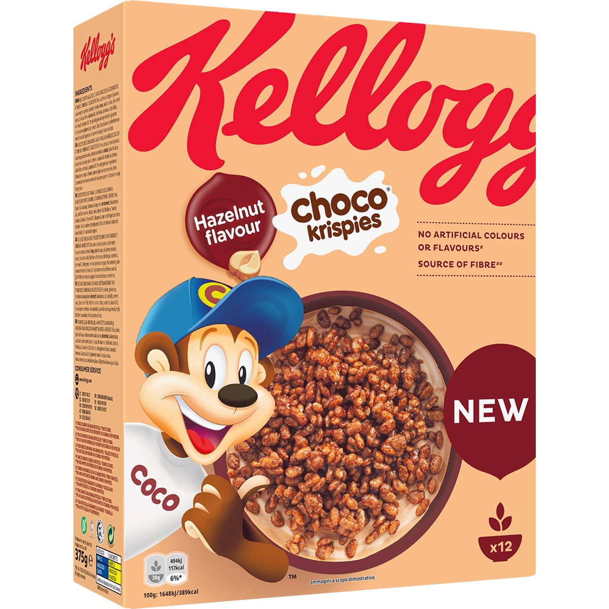 Hazelnut flavour cereals packet 375 g · KELLOGG'S CHOCO KRISPIES