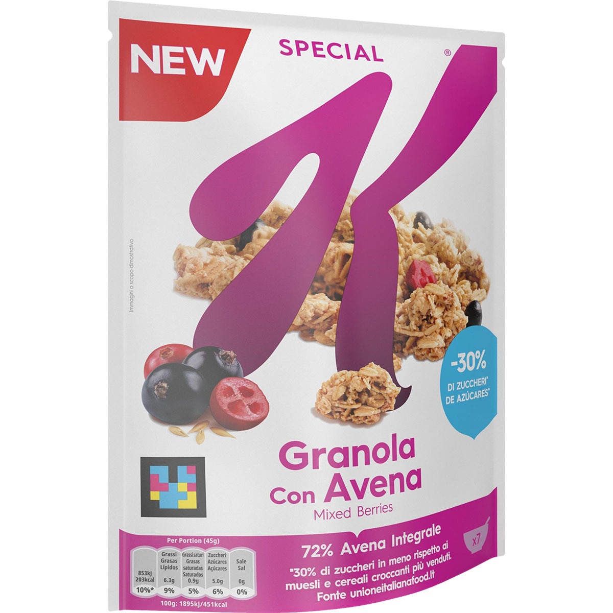 Cereales de desayuno en granola con avena 72 integral y arándanos envase 320 g · KELLOGG'S