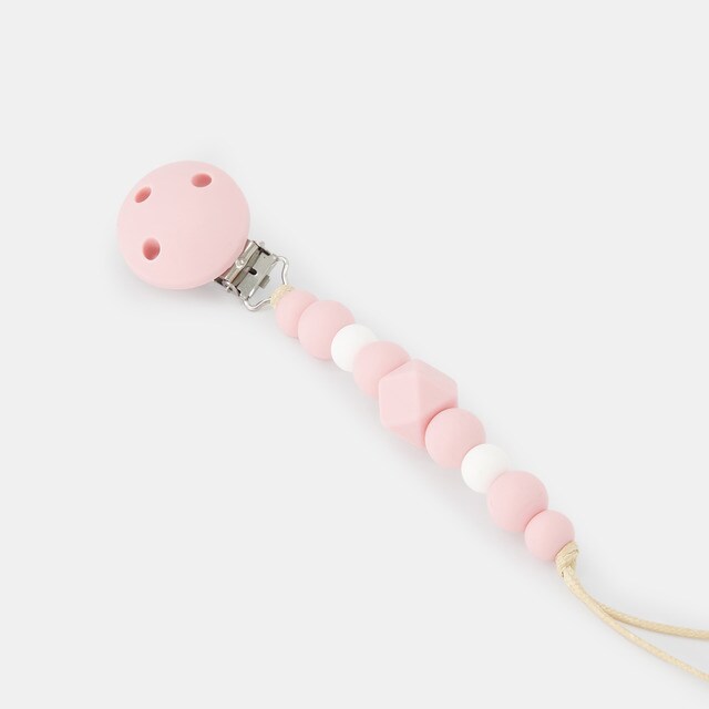 Cotton Juice Baby Home pink silicone dummy clip