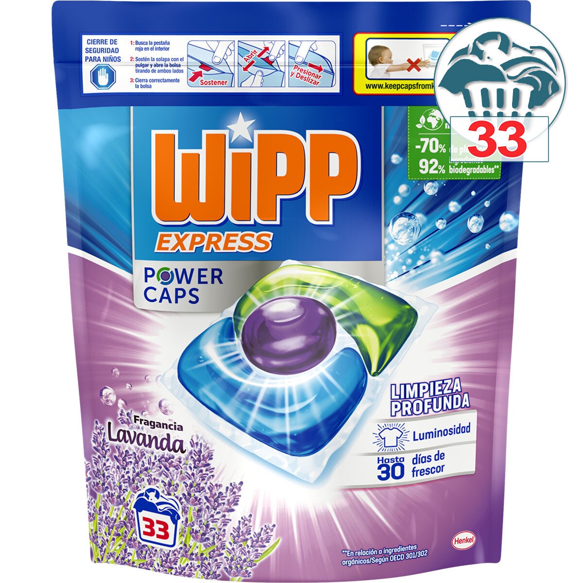Power Caps deep cleaning lavender fragrance washing machine liquid