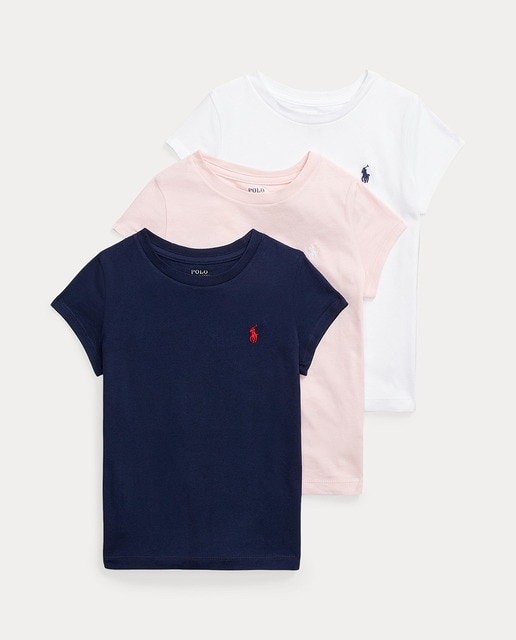 Pack de 3 camisetas de niña con logo