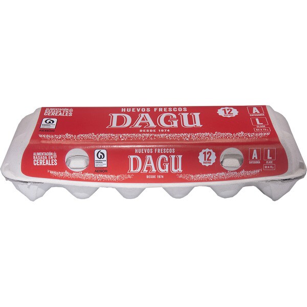 DAGU huevos categoría A clase L estuche 12 unidades