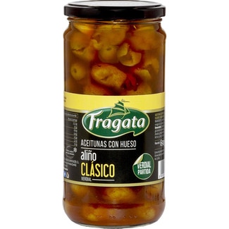 FRAGATA split verdial olives with stone in classic marinade flask 420 drained weight g
