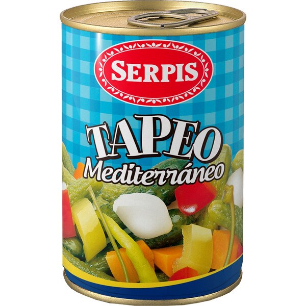 SERPIS Tapeo mediterráneo surtido de encurtidos lata 130 g neto escurrido