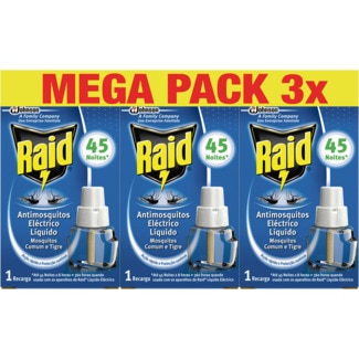 Raid Insecticida Eléctrico PACK 3 Recarga embalagem 27 ml