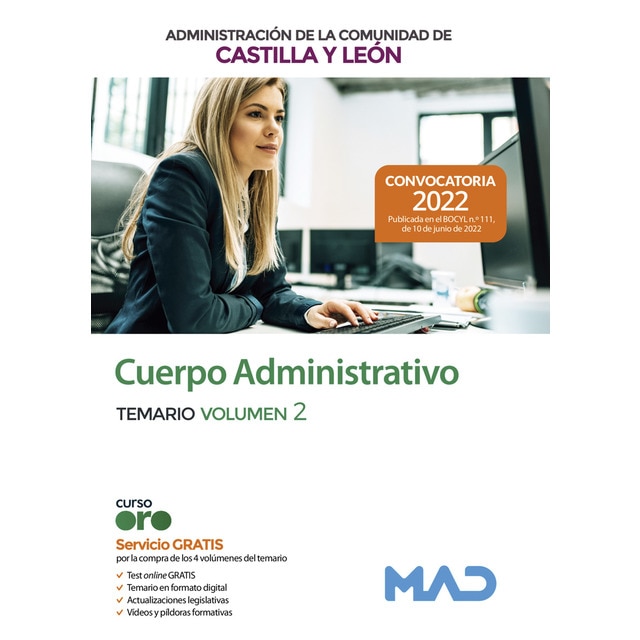 Cuerpo Administrativo de la Administración de la Comunidad Autónoma de Castilla y León. Temario Volumen 2 (Tapa blanda)