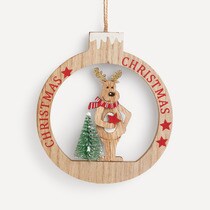 El Corte Inglés wooden wreath with deer Christmas ornament