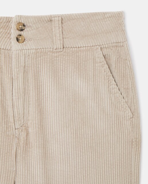 Pantalón pana mujer doble botón