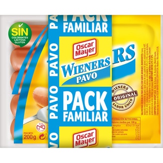 OSCAR MAYER Wiener Putenwürstchen mit Räuchergeschmack Pack 3 x 200 g Behälter 600 g gluten- und laktosefrei