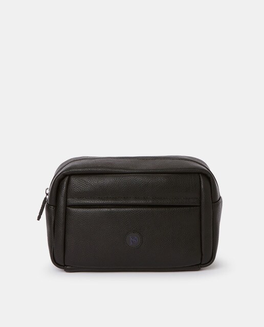 Black toiletry bag with zip and pocket · Men's fashion · El Corte Inglés