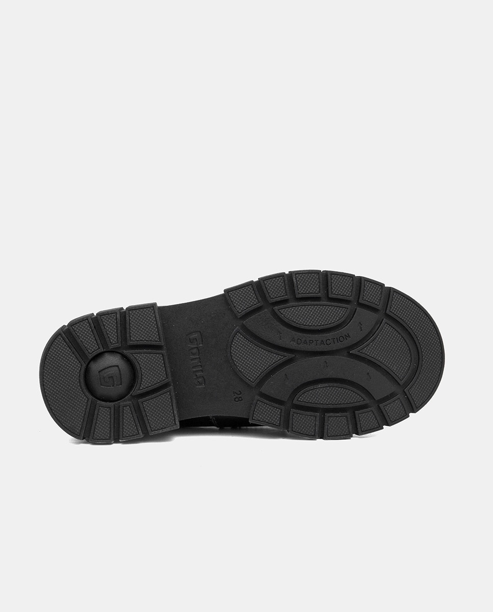 Mocassins de Pele com Adorno de Travessão - Preto Gorila Preto-3