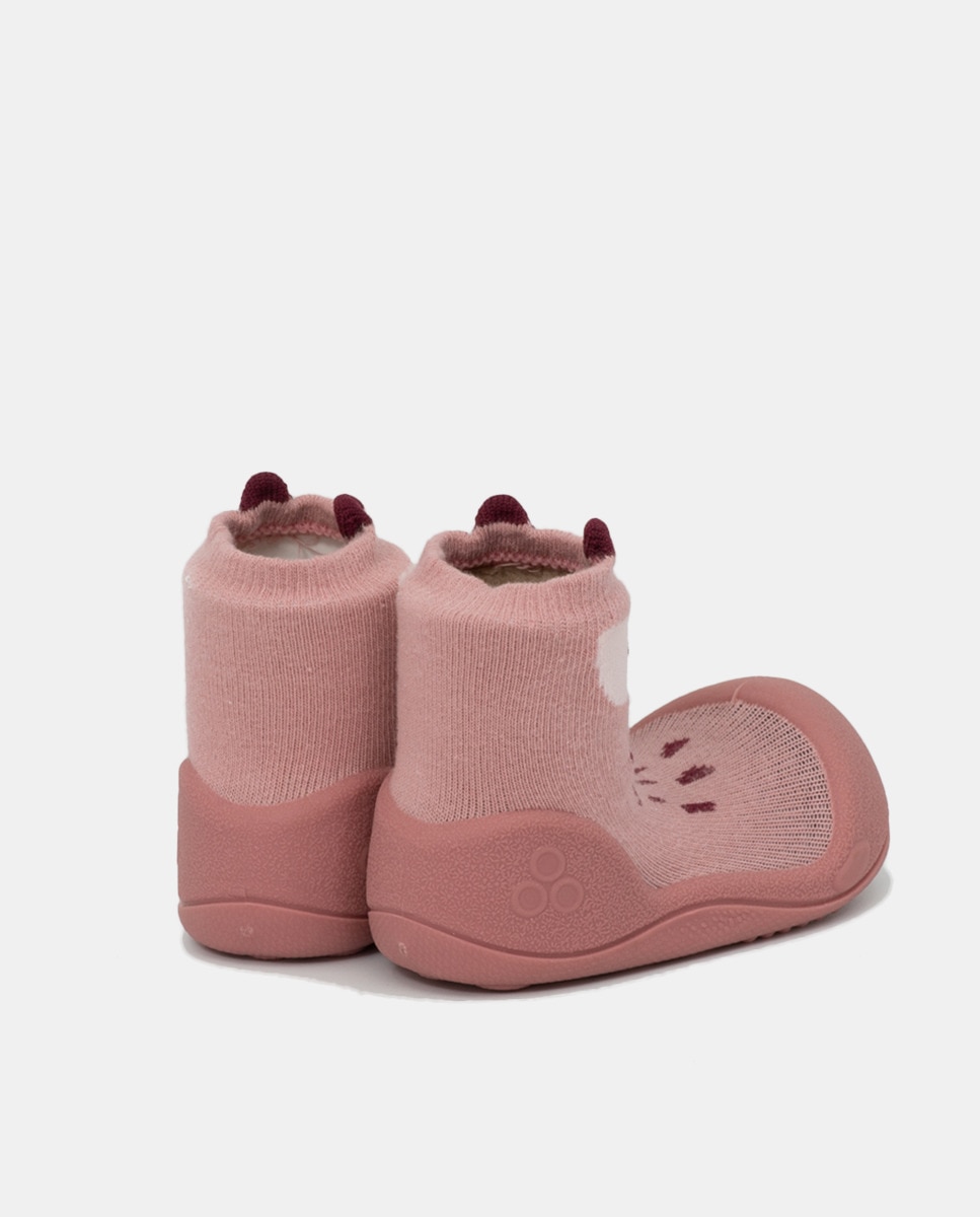 Botas de tricot de algodão de bebé Attipas Rosa-5