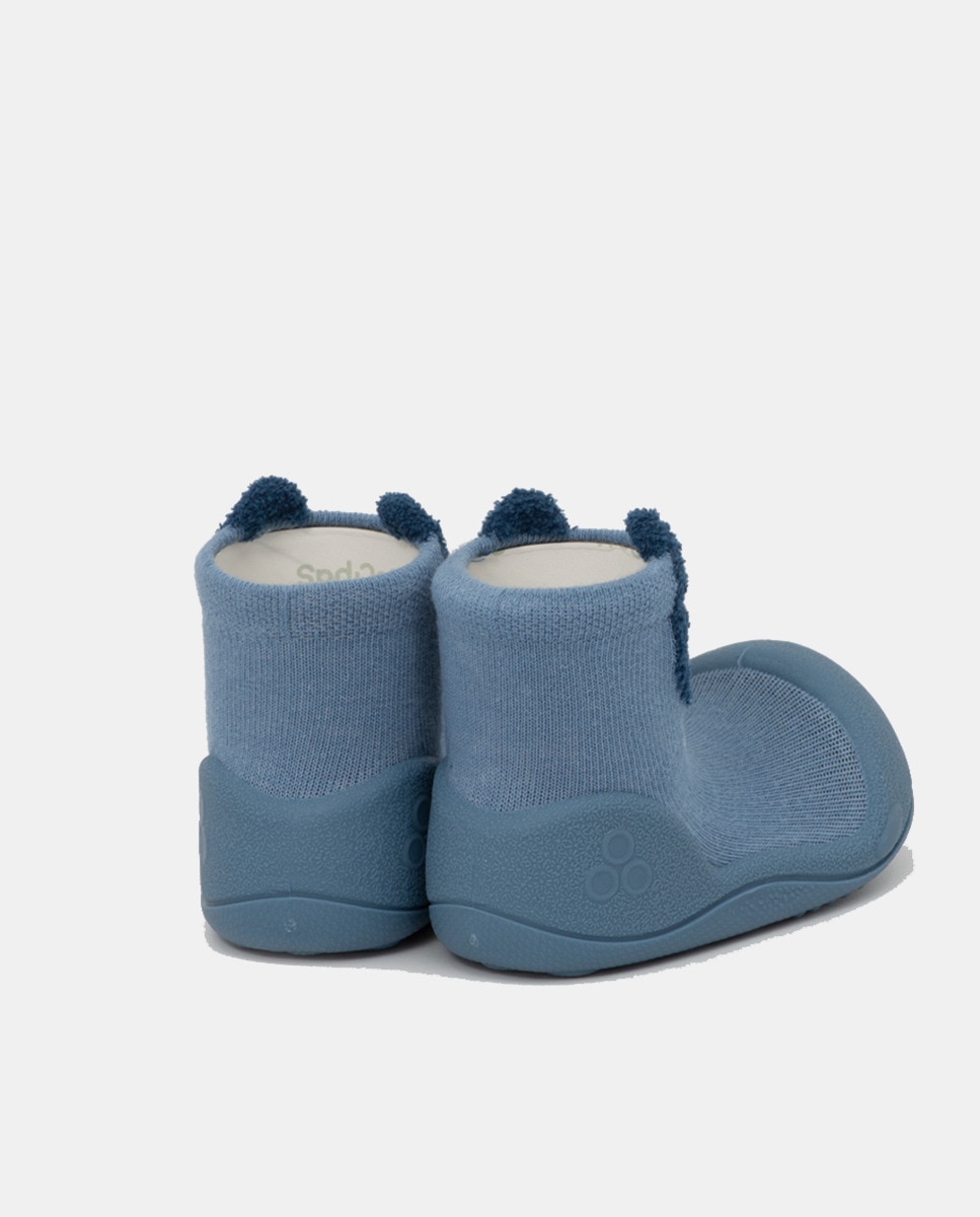Pantufas de Bebé com Desenho de Elefante e em Algodão - Azul Attipas Azul-3